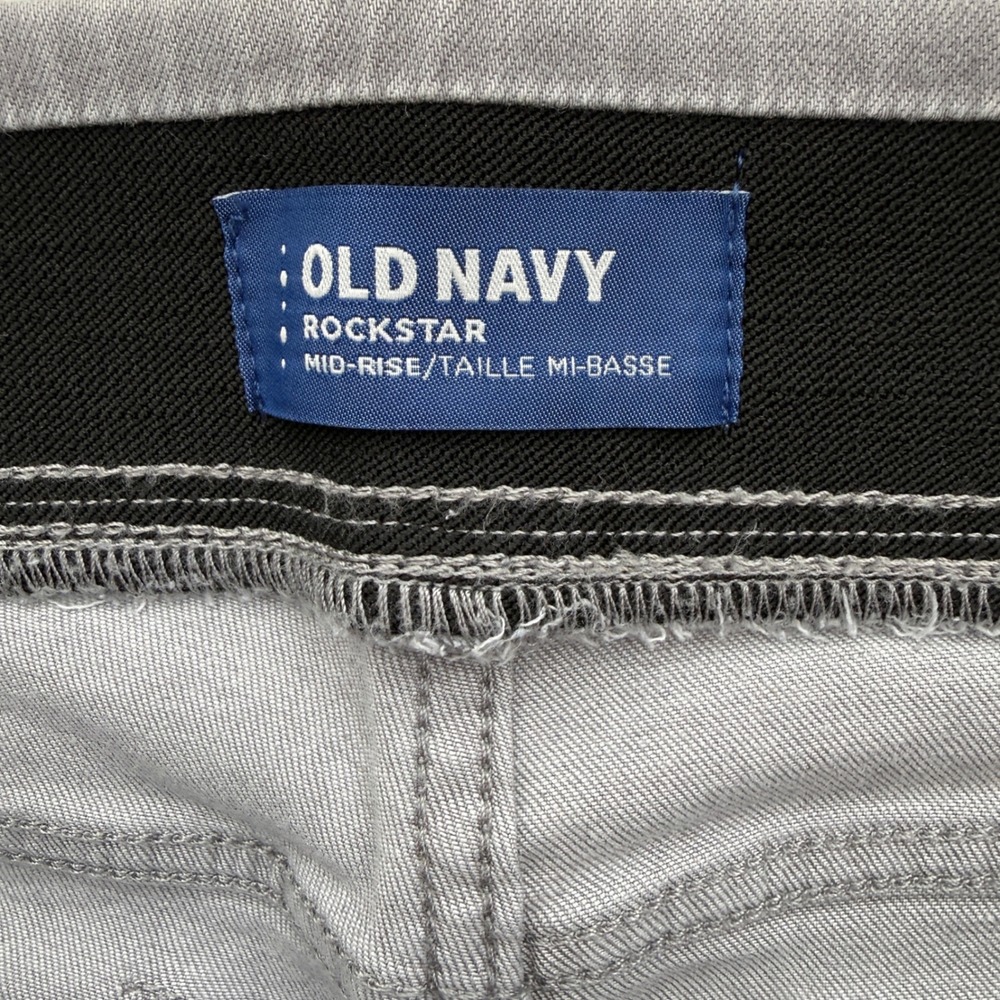 Old Navy Rockstar Jeggings Women 12 Gray Mid-Rise Slimming Waistband NWT - Picture 4 of 9